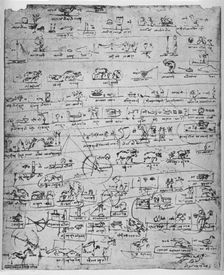 Sheet of Pictographs c1480 (1945). Artist: Leonardo da Vinci