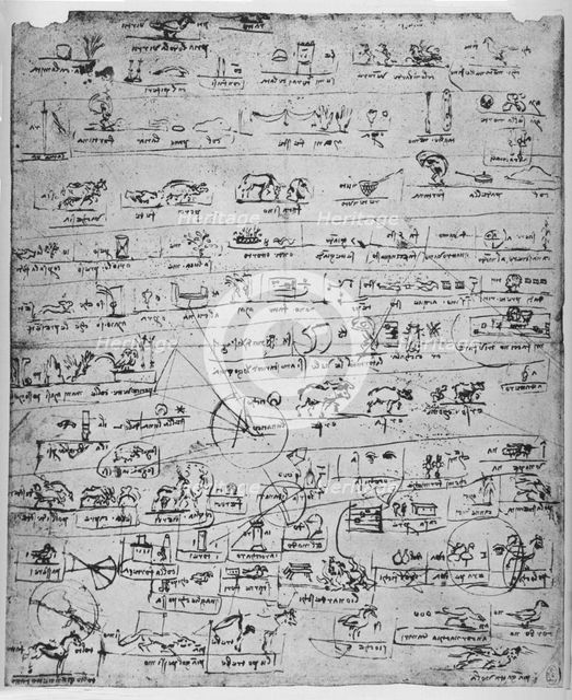 'Sheet of Pictographs', c1480 (1945). Artist: Leonardo da Vinci.