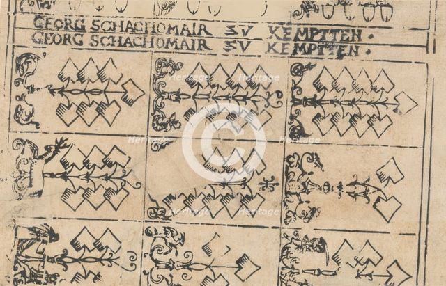 Sheet of Playing Cards, 1575-1600. Creator: Georg Schachomair.