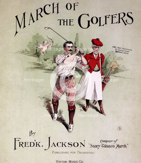 Sheet music cover, "March Of The Golfers", 1903. Creator: Unknown.