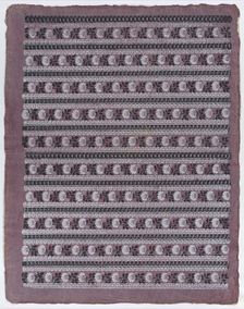 Sheet with ten borders with floral patterns on purple background, la..., late 18th-mid-19th century. Creator: Anon