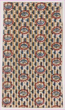 Sheet with abstract and stripe pattern, 19th century. Creator: Anon
