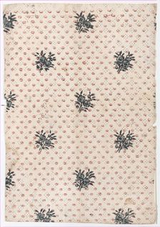 Sheet with an overall floral and dot pattern, late 18th-mid-19th cen..., late 18th-mid-19th century. Creator: Anon