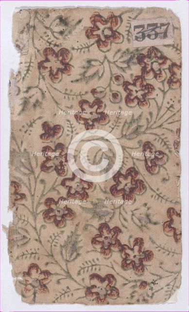 Sheet with an overall floral pattern, 19th century. Creator: Anon.