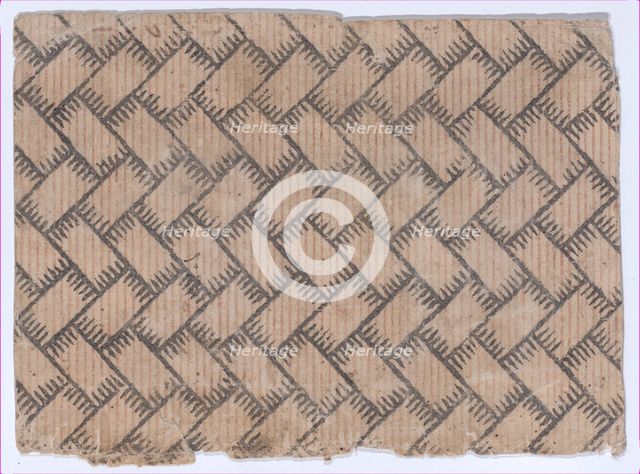 Sheet with an overall geometric pattern, 19th century. Creator: Anon.