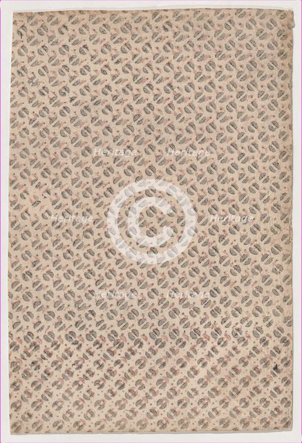 Sheet with an overall pattern of semicircles, 19th century. Creator: Anon.