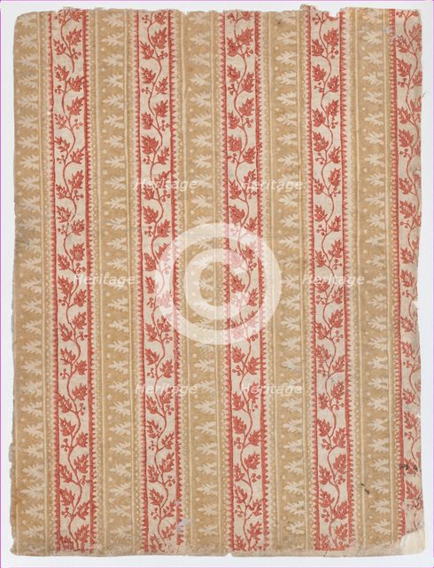 Sheet with five borders with abstract and floral designs, 19th century. Creator: Anon.