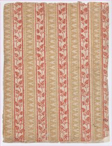 Sheet with five borders with abstract and floral designs, 19th century. Creator: Anon