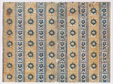 Sheet with five borders with floral and striped patterns, 19th century. Creator: Anon