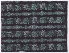 Sheet with four borders with abstract patterns, 19th century. Creator: Anon