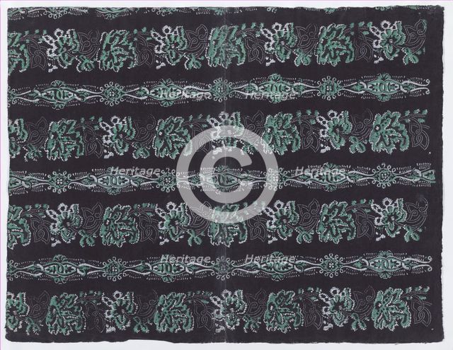 Sheet with four borders with abstract patterns, 19th century. Creator: Anon.
