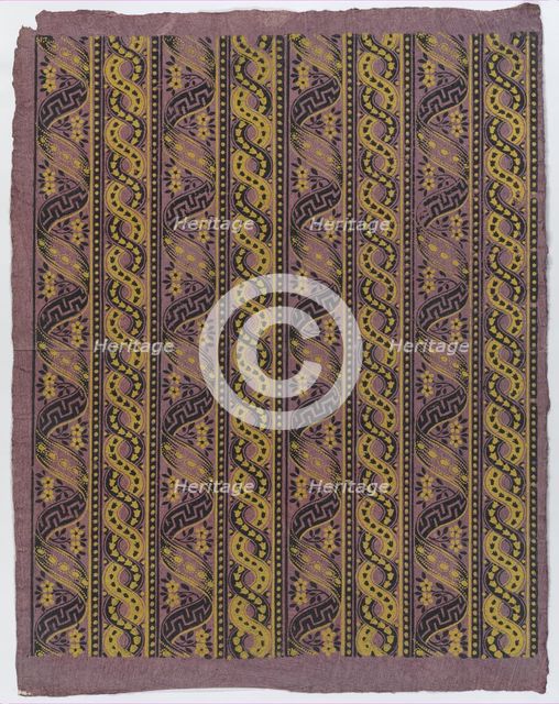 Sheet with four borders with guilloche and ribbon patterns, late 18t..., late 18th-mid-19th century. Creator: Anon.