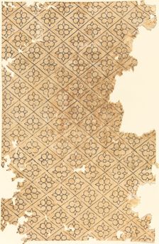 Sheet with Flower and Diamond Pattern. Creator: Unknown