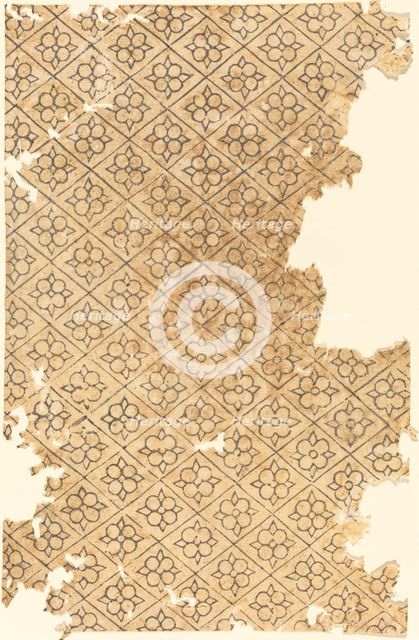 Sheet with Flower and Diamond Pattern. Creator: Unknown.