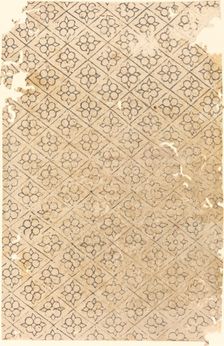 Sheet with Flower and Diamond Pattern. Creator: Unknown