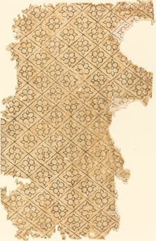 Sheet with Flower and Diamond Pattern. Creator: Unknown
