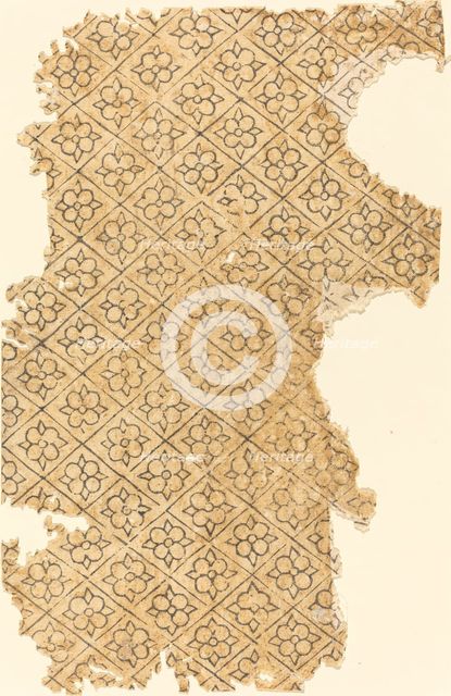 Sheet with Flower and Diamond Pattern. Creator: Unknown.