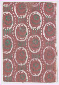 Sheet with oval and dot pattern, 19th century. Creator: Anon