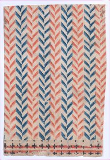 Sheet with overall orange and blue geometric pattern, 19th century., Creators: Anon, Remondini