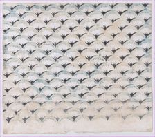 Sheet with overall curved abstract pattern, 19th century. Creator: Anon