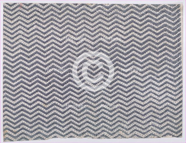 Sheet with overall curved abstract pattern, 19th century. Creator: Anon.