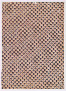 Sheet with overall crisscrossing pattern with large dots, 19th century. Creator: Anon
