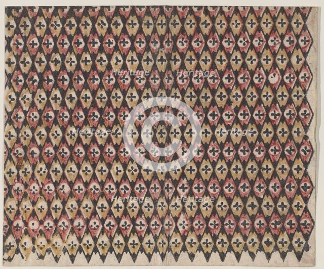 Sheet with overall diamond pattern, 19th century. Creator: Anon.