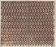 Sheet with overall diamond pattern, 19th century. Creator: Anon