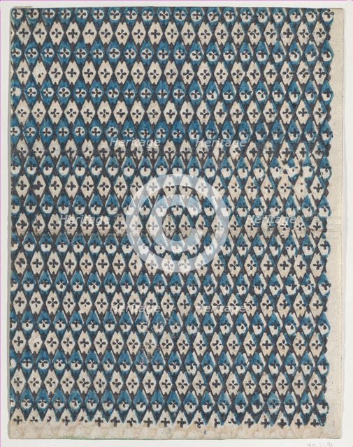 Sheet with overall diamond pattern, late 18th-mid-19th century., late 18th-mid-19th century. Creator: Anon.
