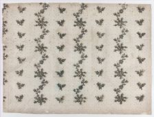 Sheet with overall dot and floral pattern, late 18th-mid-19th century., late 18th-mid-19th century. Creator: Anon