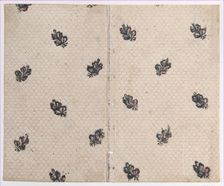 Sheet with overall dot and floral pattern, late 18th-mid-19th century., late 18th-mid-19th century. Creator: Anon