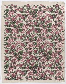 Sheet with overall floral and vine pattern, late 18th-mid-19th century., late 18th-mid-19th century. Creator: Anon