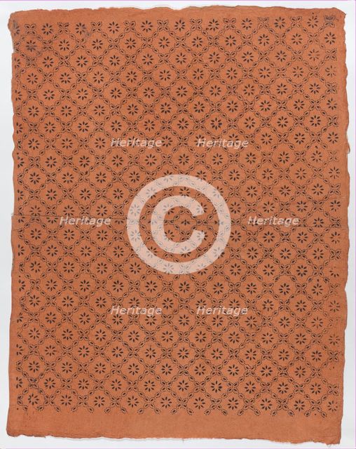 Sheet with overall floral dot pattern, late 18th-mid-19th century., late 18th-mid-19th century. Creator: Anon.