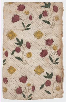 Sheet with overall floral pattern, 19th century. Creator: Anon