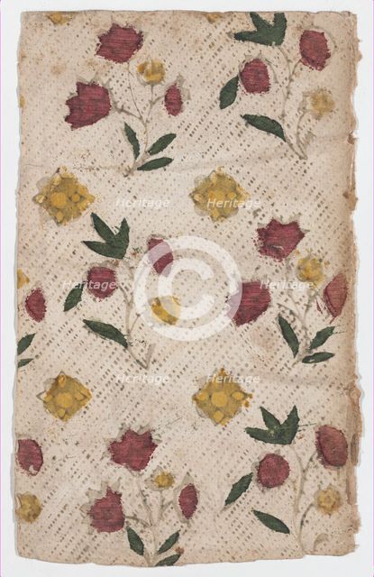 Sheet with overall floral pattern, 19th century. Creator: Anon.
