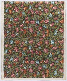 Sheet with overall floral pattern on a dark background, late 18th-mi..., late 18th-mid-19th century. Creator: Anon
