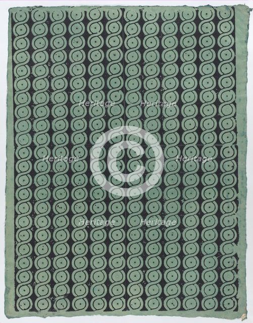 Sheet with overall guilloche pattern, late 18th-mid-19th century., late 18th-mid-19th century. Creator: Anon.