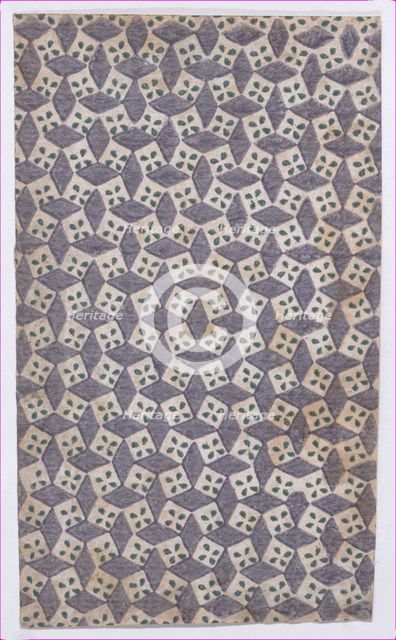 Sheet with overall geometric pattern, 19th century. Creator: Anon.