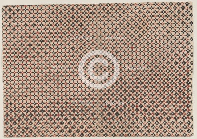Sheet with overall geometric pattern, 19th century. Creator: Anon.
