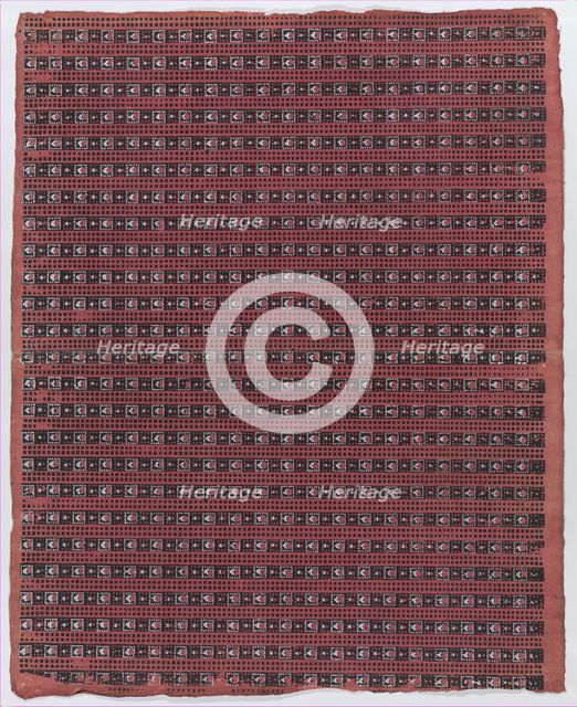 Sheet with overall geometric pattern, late 18th-mid-19th century., late 18th-mid-19th century. Creator: Anon.