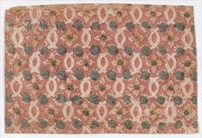 Sheet with overall lattice pattern with rosettes, 19th century. Creator: Anon