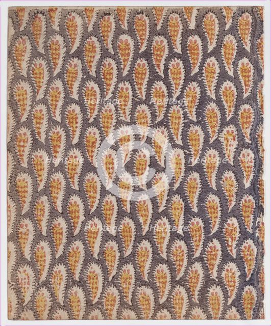 Sheet with overall paisley pattern, 19th century. Creator: Anon.