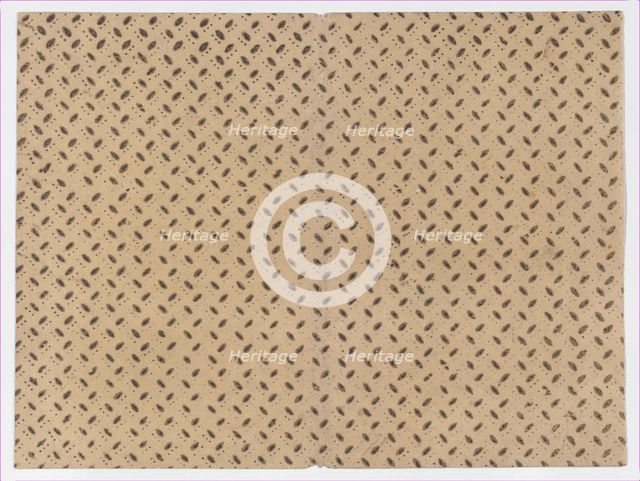 Sheet with overall pattern of dots and dashes, 19th century. Creator: Anon.