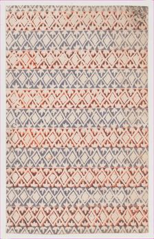 Sheet with overall pattern of diamond shapes, 19th century. Creator: Anon