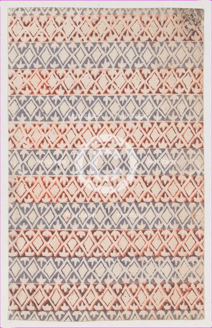 Sheet with overall pattern of diamond shapes, 19th century. Creator: Anon.