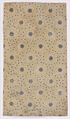 Sheet with overall pattern of flowers and dots, 19th century. Creator: Anon