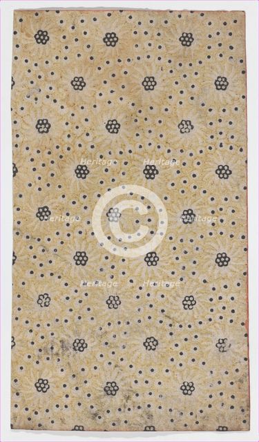 Sheet with overall pattern of flowers and dots, 19th century. Creator: Anon.