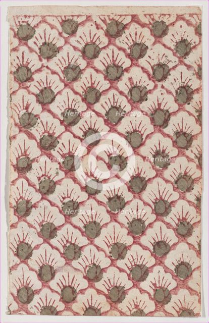 Sheet with overall pattern of petals, 19th century. Creator: Anon.