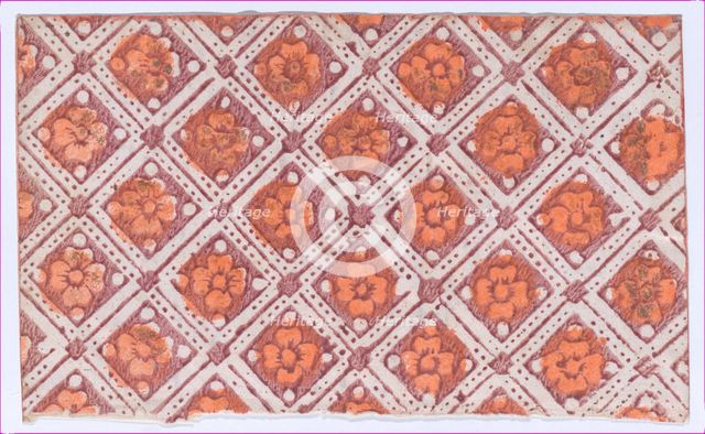 Sheet with overall pattern of rosettes, 19th century. Creator: Anon.