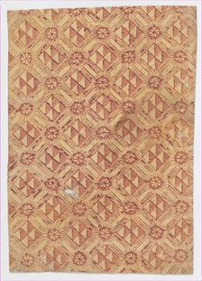Sheet with overall pattern of triangles and rosettes, 19th century. Creator: Anon